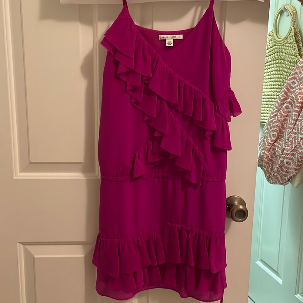 Banana republic purple ruffle dress